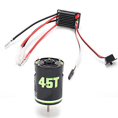 540 Brushed Motor 320A ESC Combo High Torque Durable Low Noise High Power for Axial SCX10 D90 Redcat GEN8 RC Crawler Trucks Drift Cars Iron Plastic Copper 219g (45t) - size: 45t, style: 45t