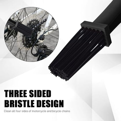 1PCS Bike or Motorcycle Chain Washer, Bicycle Cleaning Chain Double-Ended Brush, Black Durable Motor Chain Gears Cleaning Square Head Brushes, Universal Cleaning Tool (Black/1PCS) - color: Black/1PCS