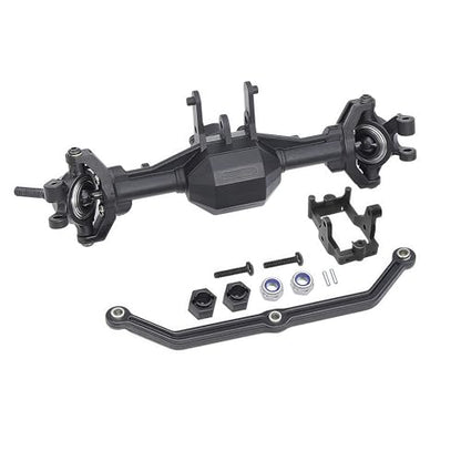 TRX4M Axles Complete Set- TRX4M Front & Rear Straight Axle Assembly Direct Fit for TRX-4M 1/18 RC Crawler (Fits Bronco/F150) - OEM Replacement & Upgrade Parts (Differential Cover -2)