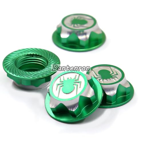4PCS RC 17MM Hex Wheel Nut Dustproof Anti-Skid Mount Cap CNC Aluminum Compatible with 1/8 Buggy Off Road Monster Truck Car Traxxas X-Maxx Summit E-Revo HPI HSP Losi Kyosho Tamiya (Green) - color: Green