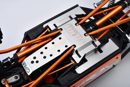 GPM Stainless Steel Chassis Skid Plate Kit 1mm Thick for Vanquish 1/10 H10 Optic RC Crawler – Yokohama Sparco Edition Upgrade Accessories