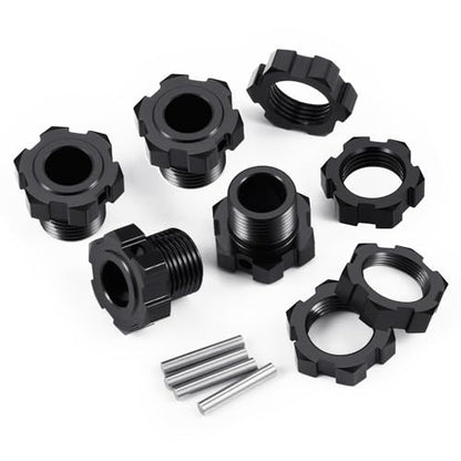 4 Pack MORFUM Aluminum RC Wheel Hex Hubs Adapter and Nuts (Splined) Extended Wheel Hub Drive Combiner Compatible with 1/7 Arrma Felony 6S RC Crawler Car Upgrades