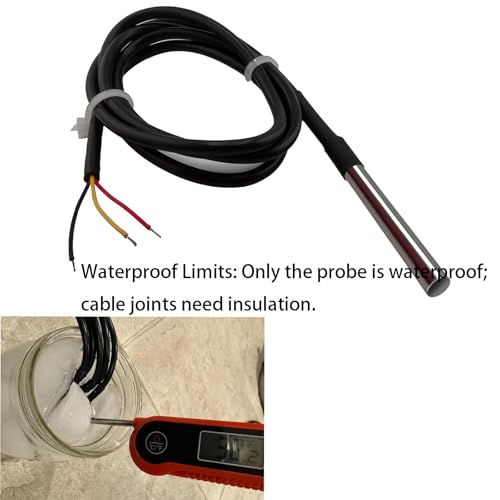 4Pcs DS18B20 Temperature Sensor 1 M, Waterproof Digital DS18B20 Sensors, DS18B20 Temperature Probe, Stainless Steel Probe Compatible for Arduino/Raspberry Pi/ESP32, ESP8266, - style: 4Pcs DS18B20 Temperature Sensor 1 M