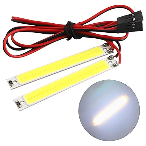 2PCS HIRCQOO 1/10 RC Car LED Chassis Lights Compatible with Traxxas TRX-4 TRX-6 Axial SCX10 II 90046 RC4WD D90 D110 1/10 RC Crawler Car Truck (White,60x8mm) - color: White,60x8mm
