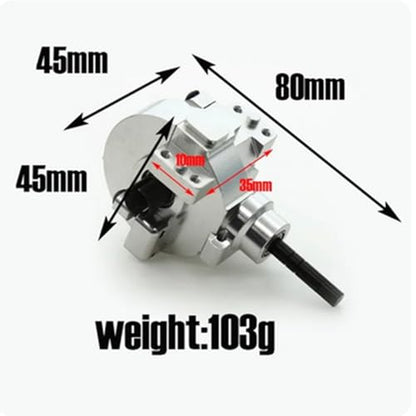 RC Drive Diff Gear Box for HSP 1/10 94107 94106 94123 94108 RC Front Rear Gearbox Assembly Aluminum Alloy Differential Upgrade Parts (Silver) - color: Silver