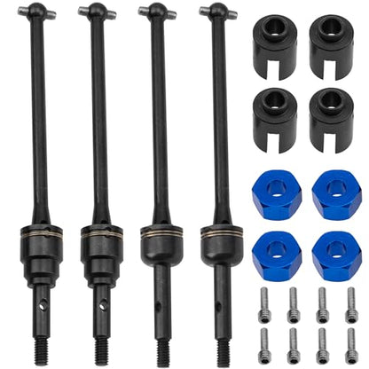 2Pairs Vgoohobby Steel Front Rear Drive Shaft CVD Driveshaft Compatible with 1/10 Traxxas Slash Rustler Stampede Hoss VXL 4X4 2WD RC Car