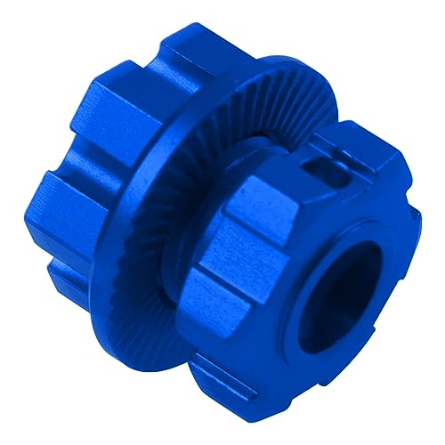 Aluminum 17mm Splined Wheel Hubs Adapter & Nuts #8654 Compatible with Traxxas 1/10 E-Revo 2.0 Maxx & 1/8 Sledge RC Car (Blue) - color: Blue