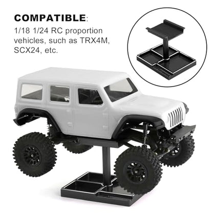 kingsea RC Car Work Stand 360° Rotation Body Mounts RC Repair Tool Set Aluminum Alloy RC Work Stand for 1/18 1/24 RC Car Truck Buggy (Black) - color: Black