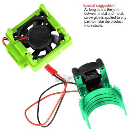 VXL-3s High Velocity Fan Heatsink Set Upgrades Part for 1/10 Slash/Rustler/Stampede VXL 4X4 2WD, ESC Motor Cooling Fan Hops Up,Green - color: Green/(for 2wd 4wd)