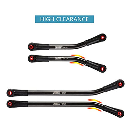 INJORA Steel High Clearance 4 Link for SCX24 Gladiator Power Wagon (Black) - color: Black