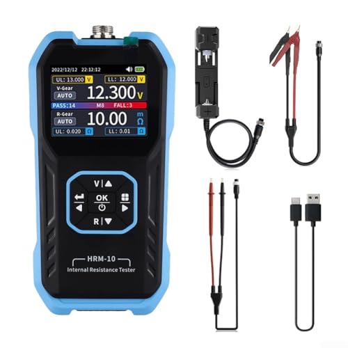 Internal Resistance Meter HRM-10 for Battery Testing, DC 0-±100V ±0.5%, 0-200Ω, Includes Internal Resistance Meter Probe, Type-C Charging(E) - size: E