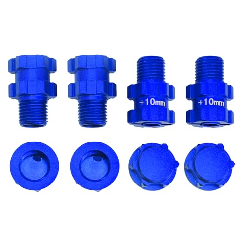 Rc Wheel Hex 10mm Extended Hub Drive 14mm to 17mm for Arrma 1/10 3S Senton/Granite/Vorteks/Infraction/Big Rock/Vendetta (Blue) - color: Blue