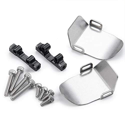 MORLORDY RC Stainless Steel Front Rear Axle Protector Skid Plate Set for 1/24 RC Crawler Car SCX24 Upgrades Accessories