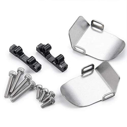 MORLORDY RC Stainless Steel Front Rear Axle Protector Skid Plate Set for 1/24 RC Crawler Car SCX24 Upgrades Accessories