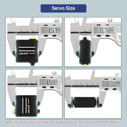 LewanSoul LDX-218 Full Metal Gear Standard Digital Servo with 17kg High Torque Dual Ball Bearing for Robot(Control Angle 180) - size: Control angle 180°