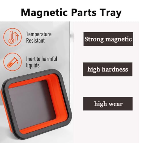 Collapsible Magnetic Parts Tray Set & Flexible Magnetic Bolt Tray, 3 Different Size Magnetic Screw Holder & Pick-Up Sweeper for Screw, Bolts, Nuts, and Other Metal Parts