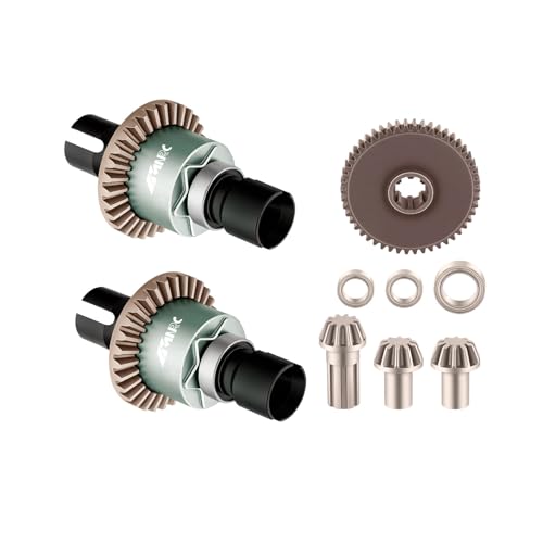 Steel 2PCS Differential Diff & Input Spur Gear Compatible with HyperGO 1/16 H16BM H16PL H16GT H16DR 16207 16208 16209 16210 1/14 14209 14210 14301 14303 Upgrades Part Gray - color: Gray