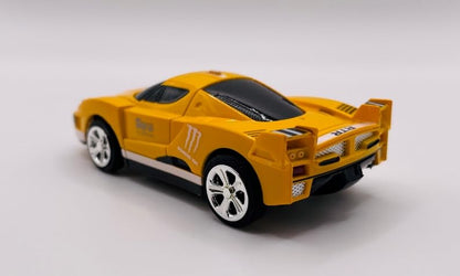 Mini RC 1:58 Scale Small Pocket Portable Micro Racing Car Can Miniature Coke Can Upgraded 2.4G Wireless Radio Remote Control for Multi-Users (Qty. 1 = 1 Can) (Yellow) - color: Yellow