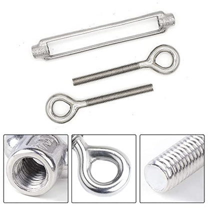 M8 Eye & Eye Turnbuckle, 304 Stainless Steel Turnbuckle Heavy Duty Wire Rope Tension 6 Pcs - style: Eye & Eye-M-8