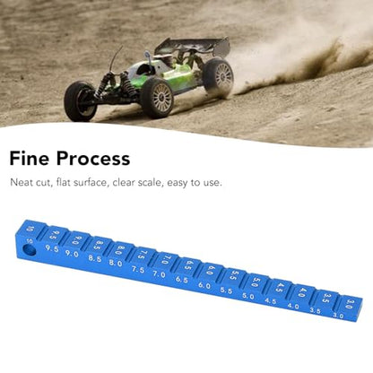 RC Ride Height Gauge 1/10, RC Camber Gauge Aluminum Alloy RC Ride Height and Camber Gauge Kit for 1/10 RC Drift Car, 0.1 to 0.4in Adjustment Range (Blue) - color: Blue
