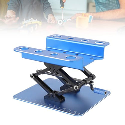 Dpofirs Rotatable Height Adjustable RC Car Platform | Stable Metal Work Stand for 1:8 1:10 Scale Repair (Blue) - color: Blue