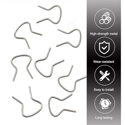 10 PCS Car Window Crank Handle Retainer Clips, Window Handle Metal Retaining Clips Assortment, Universal for Most Cars (Silver) - size: 10 PCS