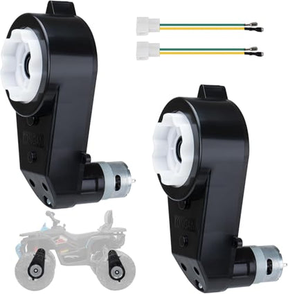 2Pcs 24V RS555 40000RPM Ride On Upgrade Motor Gearbox Powered Wheels Electric Motor 12V&18V&20V&24V High Speed Engine Kid Trax Upgrade Replacement Parts
