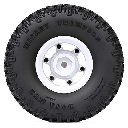 4PCS 1.55inch RC Tires Plastic Beadlock Rims RC Wheel Set Compatible with 1:10 RC Crawler Axial AX90069 D90 TF2 Tamiya CC01 LC70 MST JIMNY (White) - color: 95mm-white