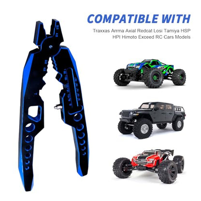 Metal Shock Absorber Pliers Ball Head Pliers Clip Multi-Function RC Tools for Traxxas Arrma Axial Redcat Losi Tamiya HSP HPI Exceed Cars (Black blue) - color: Black blue
