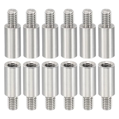 PATIKIL 24pcs M4 Standoffs, M4 12+6mm Spacer Standoffs Steel Threaded Standoffs Screws Kit 4mm ID 6mm OD Metric Male Female Thread Adapters for Circuit Board PCB RC Drones Motherboard - size: 12+6mm L