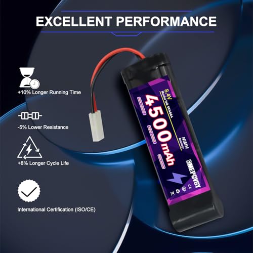 8.4V RC NiMH Battery 4500mAh Capacity Rechargeable 7-Cell Flat Battery Pack with TMY Plug - color: 8.4V
