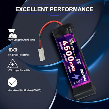 8.4V RC NiMH Battery 4500mAh Capacity Rechargeable 7-Cell Flat Battery Pack with TMY Plug - color: 8.4V