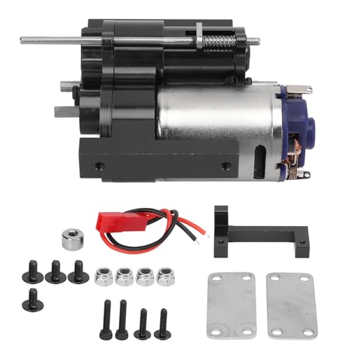 RC Rock Crawler Transmission, Aluminum 2 Speed Gearbox Kit with Metal Gear for WPL B16 B36 MN D90 D91, Upgrade Parts for Hobby Off-Road Enthusiasts - color: Black