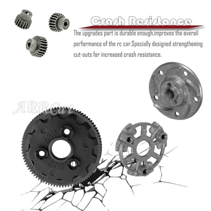 86T 48P Spur Gear with 19T 21T 23T Pinions Gear & Slipper Clutch Upgrades Part for 1/10 Slash Rustler Stampede Bandit 2WD VXL,86T Spur Gear,Navy Blue - color: Navy Blue - (86T)