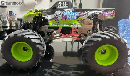 1/8 RC Monster Truck Tires and 17mm Hex Wheels Rims Rubber Buggy Tyres for 1:8 Scale Off Road Truck Car Kaiju Tmaxx E-Revo 3.3 Arrma Kraton 6S Typhon 3S Traxxas Maxx HPI Redcat 4PCS (Green) - color: Green