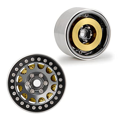 MORLORDY 4PCS RC Brass 1.9 Beadlock Wheels Weights for 1/10 Scale SCX10 D90 Wraith 90048 90018 RR10 RC Wheel Weights Accessories - size: 1.9 Inch