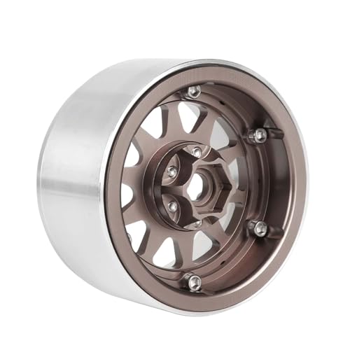 Aluminum 2.2" Beadlock Wheel Offset -10mm Metal Rims for SCX10 RR10 TRX4 VS4-10 Gen8 1/10 RC Crawler Car Upgrade Parts (10-Spoke, Bronze) - color: 10-spoke, Bronze