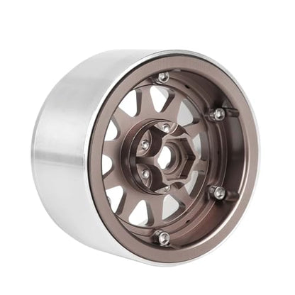Aluminum 2.2" Beadlock Wheel Offset -10mm Metal Rims for SCX10 RR10 TRX4 VS4-10 Gen8 1/10 RC Crawler Car Upgrade Parts (10-Spoke, Bronze) - color: 10-spoke, Bronze