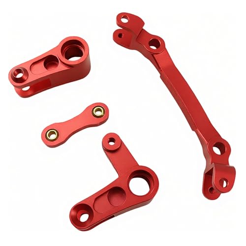 Aluminum Steering Bellcrank for ARRMA Granite Senton Typhon Big Rock (Red) | 1/10,3S,Outcast Kraton 4S,AR340132 ARAC3020 ARA340179,CNC Steering Rack,High Strength,Precision Fit,RC Upgrade - color: Red