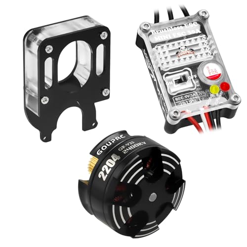 GOUPRC Upgarde Transparent 2204 2400KV Brushless Outrunner Motor with Mount & 30A Brushless ESC Combo Kit for SCX24 Axial 1/24 Remote Control Crawler Truck Car - color: Clean Mount 3pcs