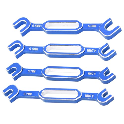 RC Car Wrench, 3.0 to 6.0mm Aluminum Alloy Turnbuckle Nut Ball Joint Remover Wrench Set, with Lightweight Durable Construction for Adjusting Ball Joints, Pull Rods, and Push Rods (Blue) - color: Blue