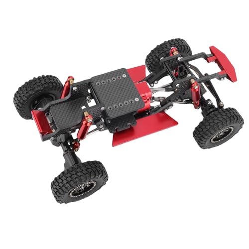 Asixxsix RC Crawler Chassis Frame Kit, Lightweight Strong Modular Design RC Upgrade Parts, Composite Material Chassis Frame Kit with Easy Installation for Ascent 18 1/18 Crawler (Black Red) - color: Black Red