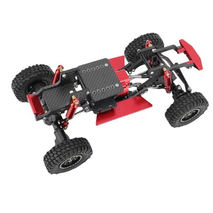 Asixxsix RC Crawler Chassis Frame Kit, Lightweight Strong Modular Design RC Upgrade Parts, Composite Material Chassis Frame Kit with Easy Installation for Ascent 18 1/18 Crawler (Black Red) - color: Black Red