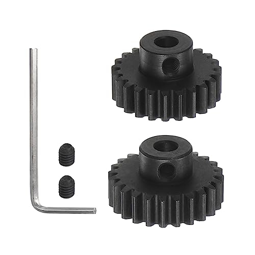 HARFINGTON Mod 1 M1 Pinion Motor Gear Set 2pcs 23T 24T Fit 5mm RC Motor Shaft M1 Pitch Gears for RC Car, with Hex Key - style: 23T 24T