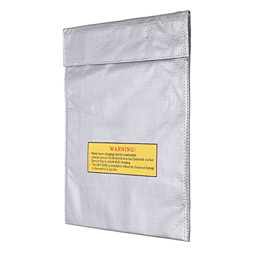 Lipo Battery Explosion Proof Bag, Fireproof Lithium Battery Safe Guard Bag, Nylon Charging Storage for Safe Storage, Silver - size: Silver
