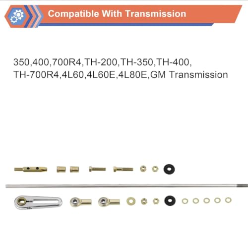 CB5010 Upgrade Adjustable Transmission Column Shift Linkage Kit | Compatible With GM TH-200 200-4R TH-350 TH-400 4L60 4L60E 4L80E 700-R4 Transmission