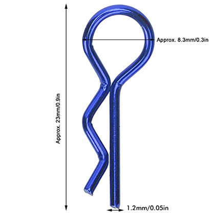Qiilu Durable RC Body Clips for 1/5 1/6 /8 /10 RC Car - 10Pcs Metal Shell Clip Pins, Teardropshaped Pull Tabs (Blue) - color: Blue