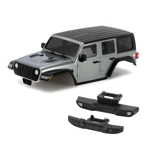 1/18 RC Crawler Chassis Compatible Body Kit 6. 10in Wheelbase ABS Hardtop with Front Rear Bumpers Fits Bronco Style Models 4M-66(Gray) - color: Gray