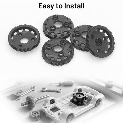 daitoku 48P 76T Spur Gear Transmission Gears 5Pcs for 1/10 Slash 2WD Rustler Stampede Bandit VXL XL-5 - size: 48P 76T