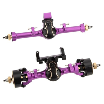 MEUS RACING 5mm ISO V2 SCX24 Axles with 3-Section CVD for Axial 1/24 SCX24 RC Crawler (Anodized Purple) - color: Anodized Purple